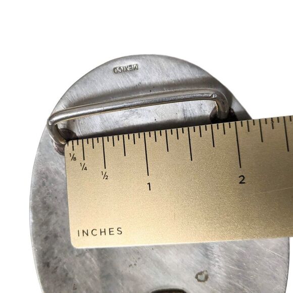 VINTAGE End of the Trail Inlaid Belt Buckle Made in Mexico - Picture 4 of 6